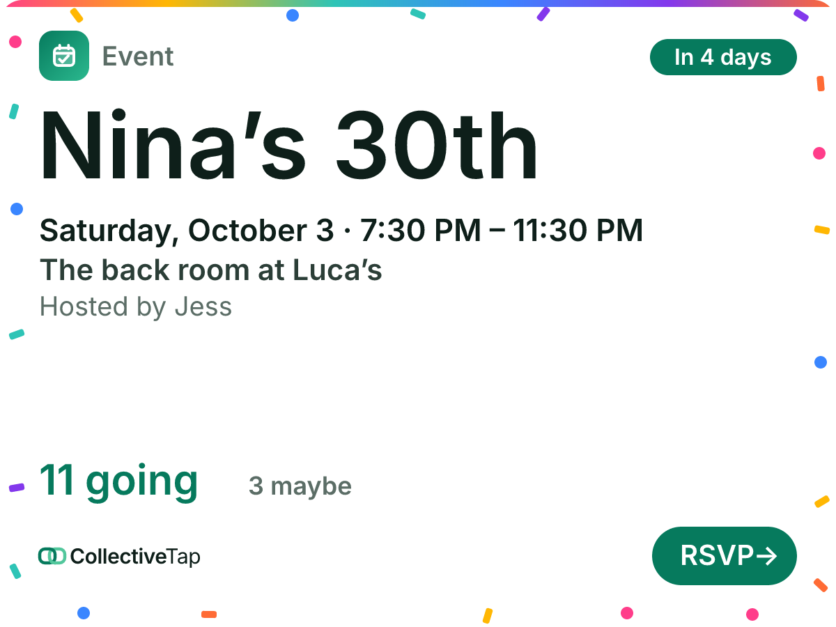The birthday card: Nina’s 30th