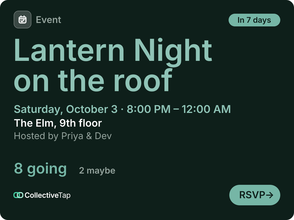 The party card: Lantern Night on the roof