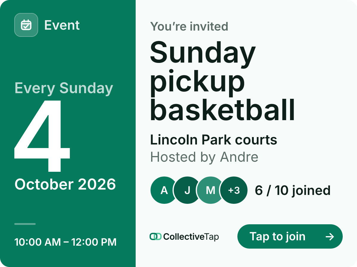 The pickup game card: Sunday pickup basketball