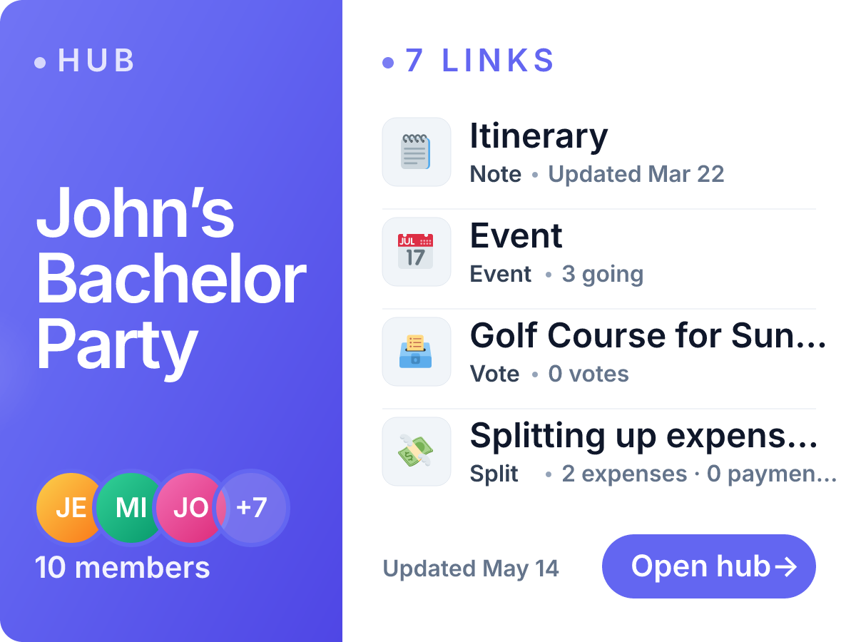iMessage preview of a CollectiveTap Hub link